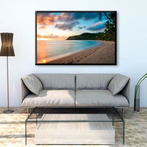 tirage impression print grand format photographie photographe paysage nature décoration art plage fiji fidji coucher de soleil paradise pacifique ocean