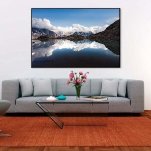 tirage impression print grand format photographie photographe paysage nature décoration art lac blanc chamonix alpes mont blanc reflet reflect